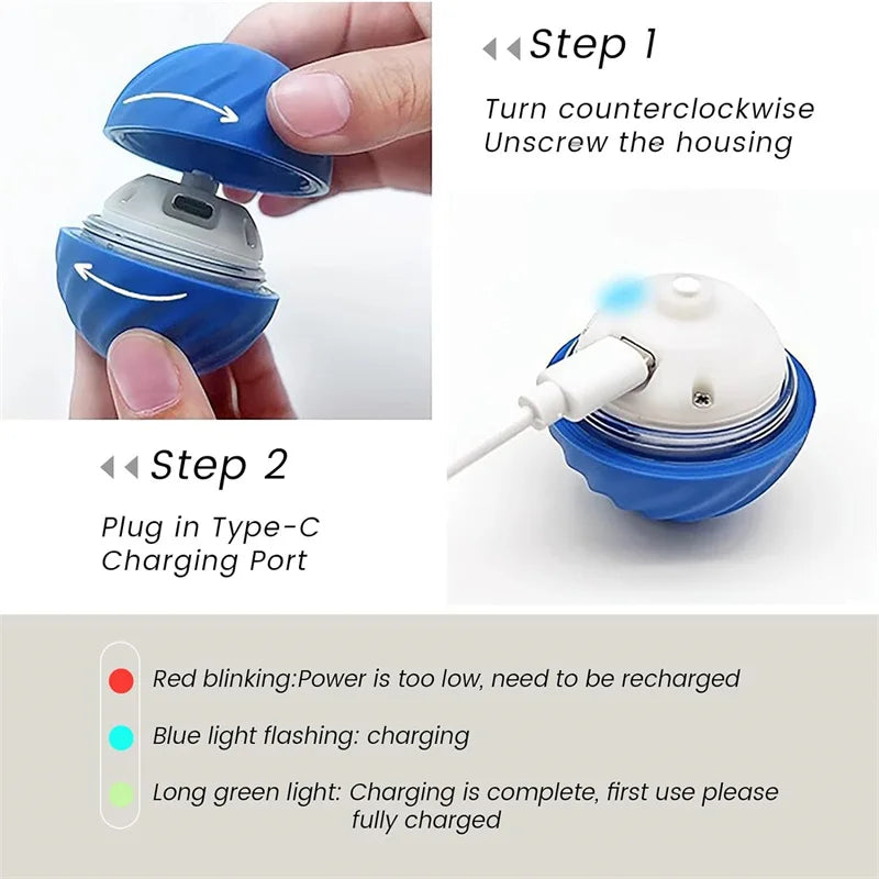 Smart Dog Toy Ball Electronic Interactive Pet Toy Moving Ball USB Automatic Moving Bouncing for Puppy Christmas Gift Cat Product