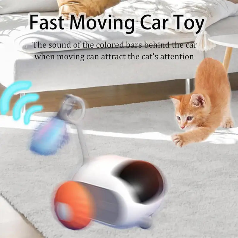 Electric Cat Toys Remote Control Sports Car Teaser Stick Self-Help Boredom Reliever Indoor Cat Interactive Smart Cat Toys
