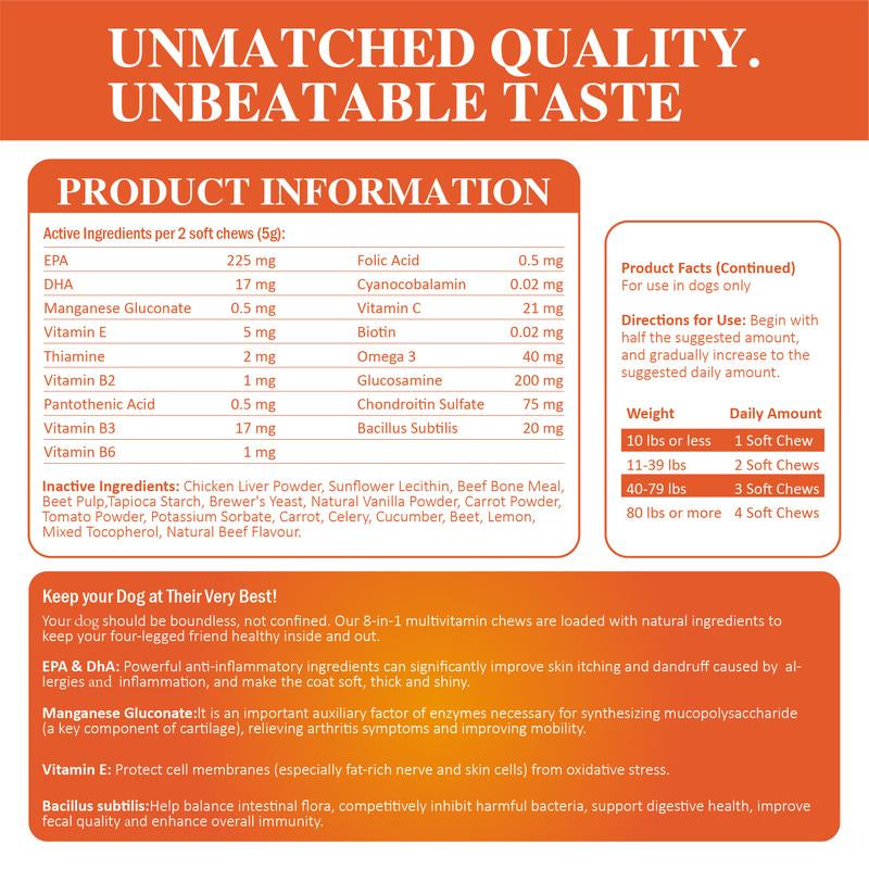 Enhealthy Probiotics Dog Soft Chews Variety Pack 8-In-1 12-In-1 Multivitamins & Calming Joint Gut Skin Heart & Relax Support Beef Flavor Tiktokshop Blackfriday