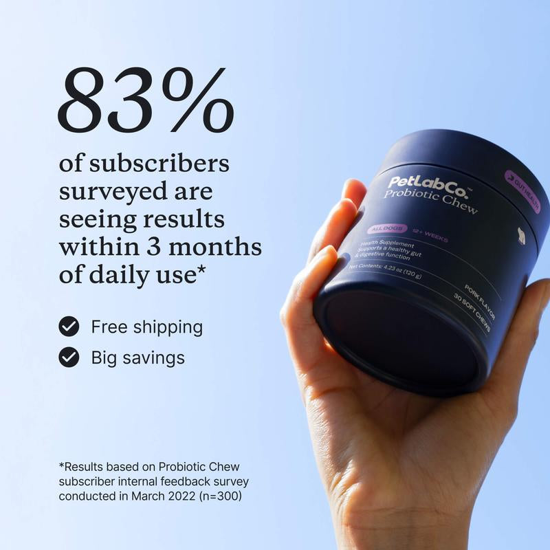 3X Petlab Co. Probiotics for Dogs Soft Chews for Seasonal Allergies, Gut, and Digestive Health. Vet-Reviewed, Premium-Quality Ingredients - Supplements