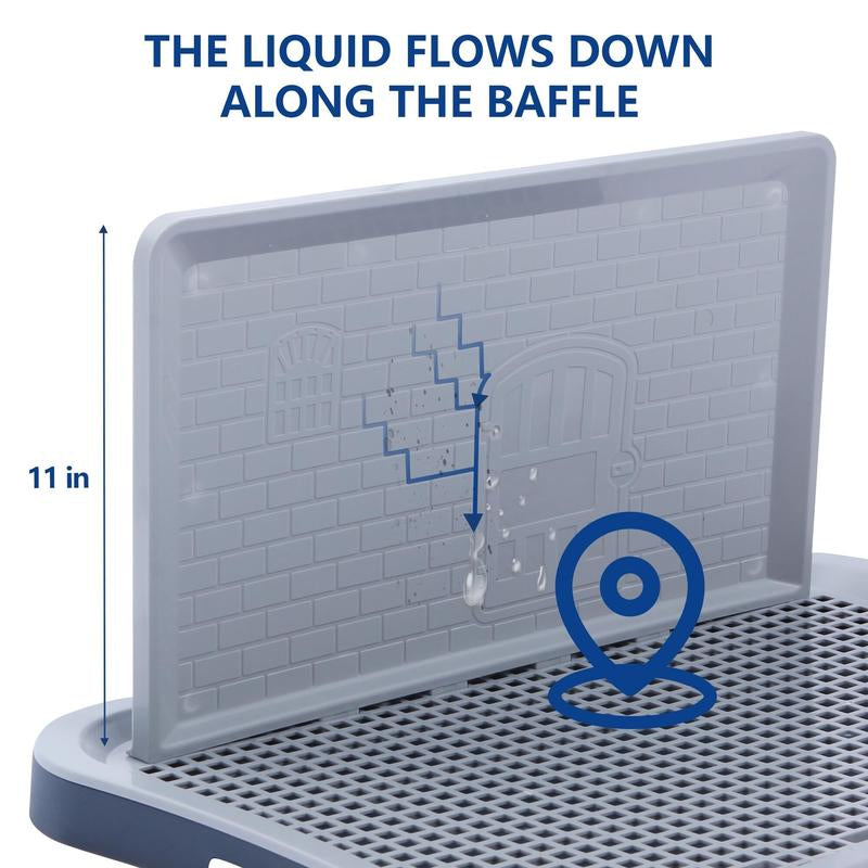 Hallostark Pee Pad Holder, Indoor Potty Tray for Puppy and Small Size Dog with Pee Wall, Non-Skid Feet(White)