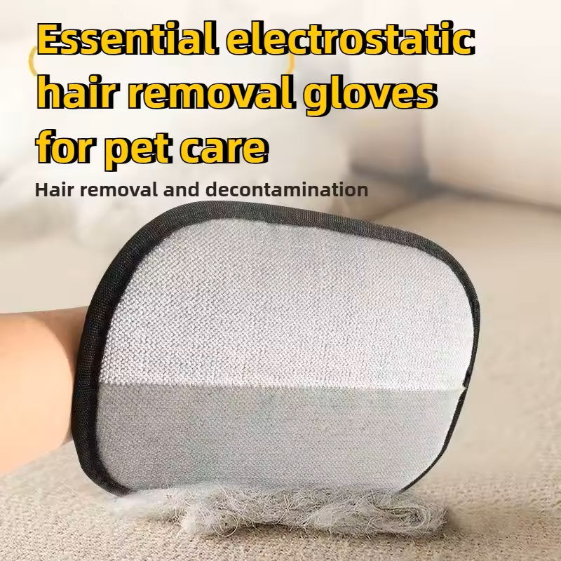 Pet Hair Removal Glove for Dogs and Cats - Static-Free Wool and Hair Brush