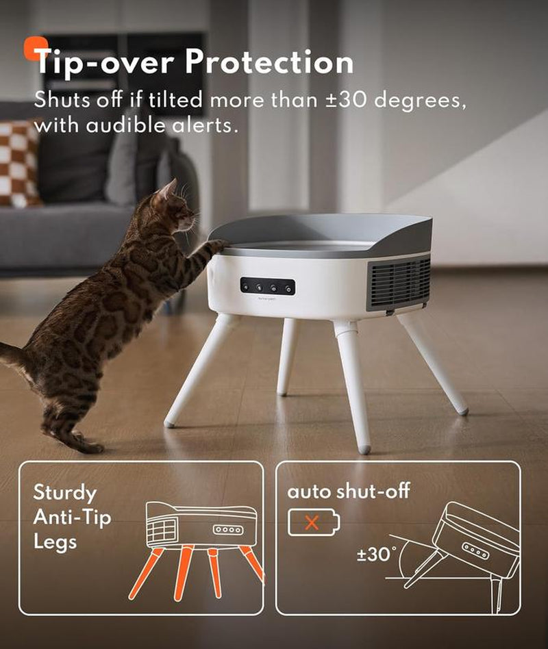 Homerunpet 2-In-1 Pet-Friendly Smart Space Heater with Heated Cat Bed & Air Filtration All-Season Comfort Quiet Safe Electric Warmer for Home Cats & Small Dogs