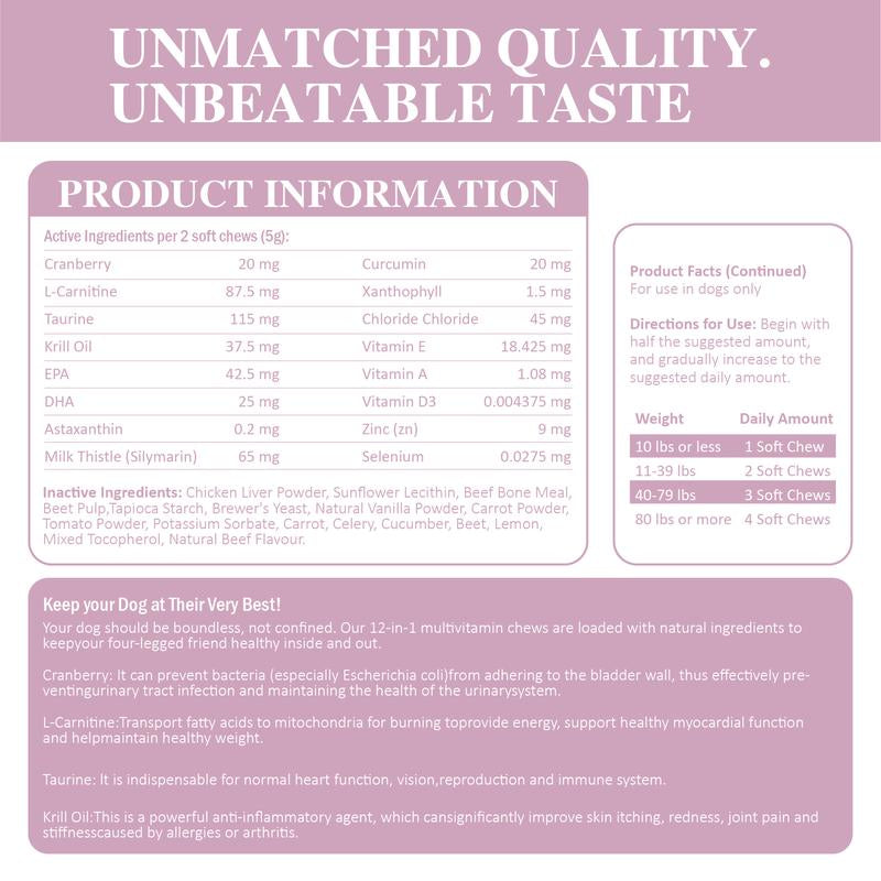 Enhealthy Probiotics Dog Soft Chews Variety Pack 8-In-1 12-In-1 Multivitamins & Calming Joint Gut Skin Heart & Relax Support Beef Flavor Tiktokshop Blackfriday