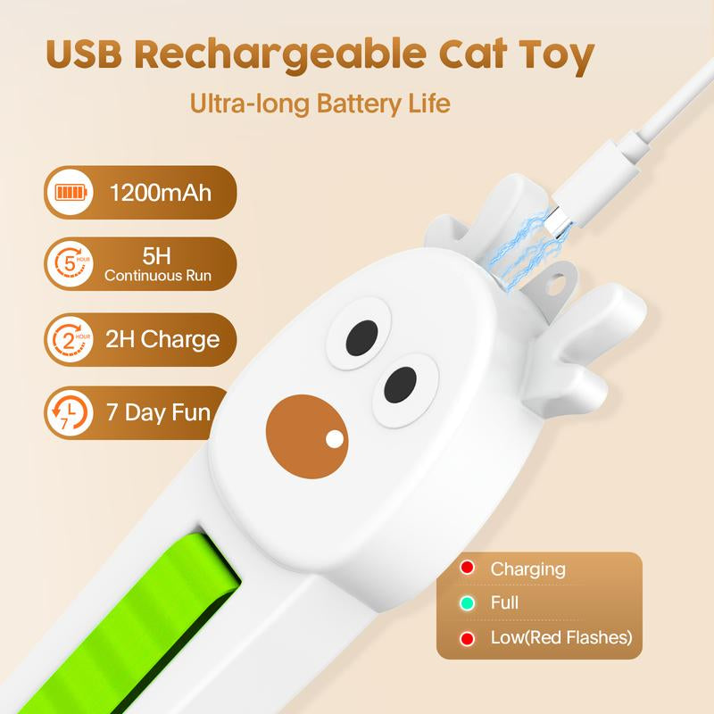 Interactive Cat Toys for Indoor Cats Automatic Electric Flying Ropes Cat Toy - Best Kitten & Adult Cat Enrichment Toy Stick-On Hanging Electric Kitty Toys for Bored Cats