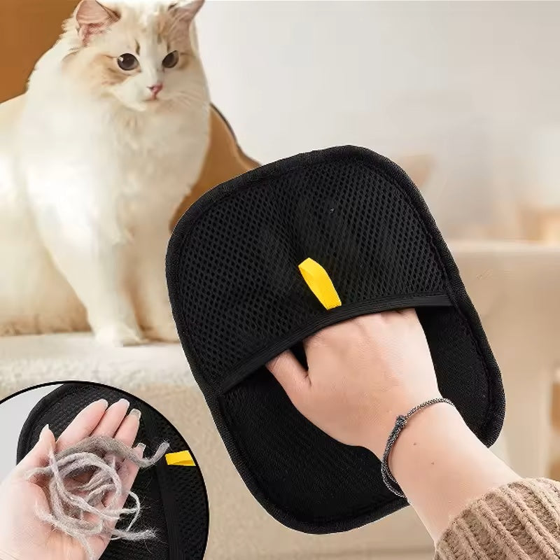 Pet Hair Removal Glove for Dogs and Cats - Static-Free Wool and Hair Brush
