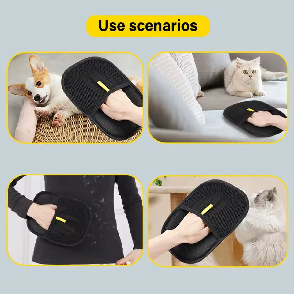Pet Hair Removal Glove for Dogs and Cats - Static-Free Wool and Hair Brush