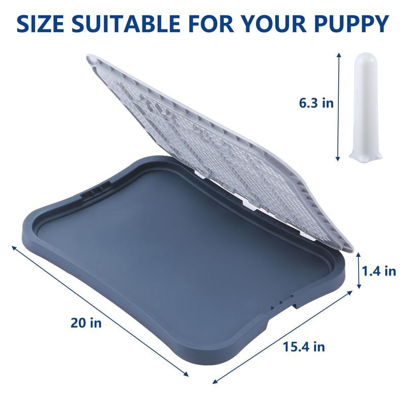 Hallostark Pee Pad Holder, Indoor Potty Tray for Puppy and Small Size Dog with Pee Wall, Non-Skid Feet（White）